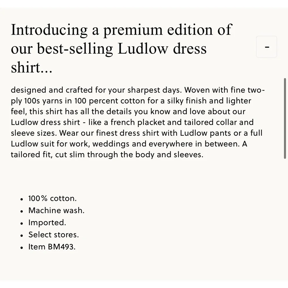 J.CREW Ludlow Premium Fine Cotton Slim Dress Shirt Blue 15/33 Cotton FM493‎ NEW